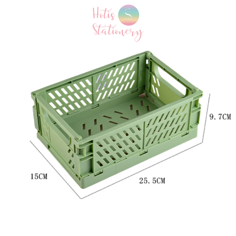 Rổ xếp đựng đồ dùng học tập, mỹ phẩm đa năng - Cỡ lớn 25.5x15x9.7cm Hotis Stationery
