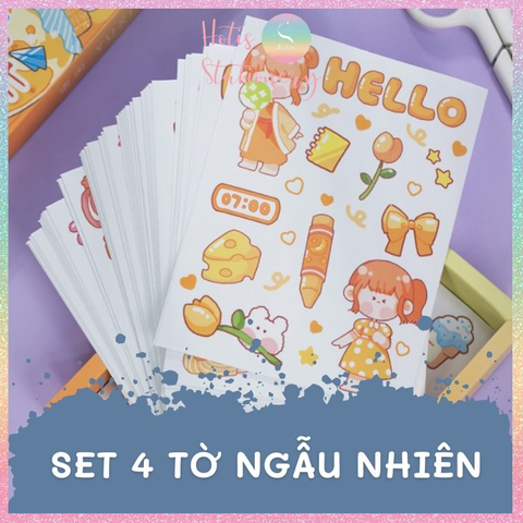 [HOTIS] 50 MẪU - Sticker dán sổ hoạt hình Colorful Dream - 50 tờ/ hộp