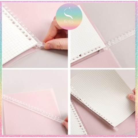 [HOTIS] Sổ A5, binder, sketchbook bìa trong mờ nhiều màu, có thể cuộn lại và thắc nơ làm quà tặng