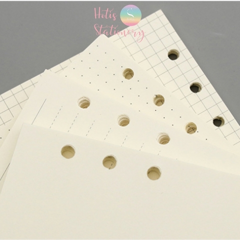 [HOTIS] Giấy refill bìa còng binder notebook A7/ A6/ A5/ B5/ A4