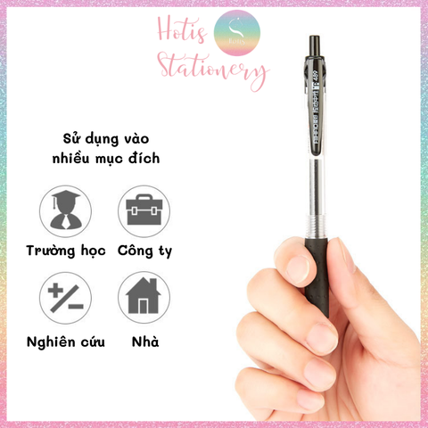 [HOTIS] Bút bi gel 0.5mm, bút bi bấm gel viết êm và mượt - 4 màu