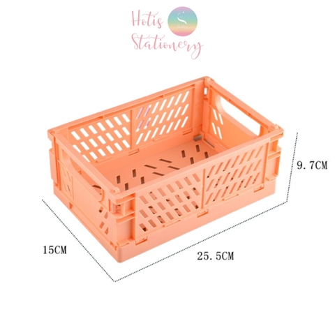 Rổ xếp đựng đồ dùng học tập, mỹ phẩm đa năng - Cỡ lớn 25.5x15x9.7cm Hotis Stationery