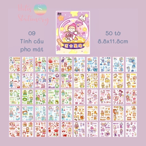 [HOTIS] 50 MẪU - Sticker dán sổ hoạt hình Colorful Dream - 50 tờ/ hộp