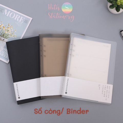 [HOTIS] Color Binder - Bìa còng nâu/ đen/ trắng - A6/ A5/ B5/ A4 (Không kèm giấy)