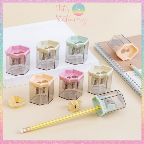 [HOTIS] Chuốt chì hình khối, đồ gọt bút chì 2 lưỡi UCHIO Double Holes