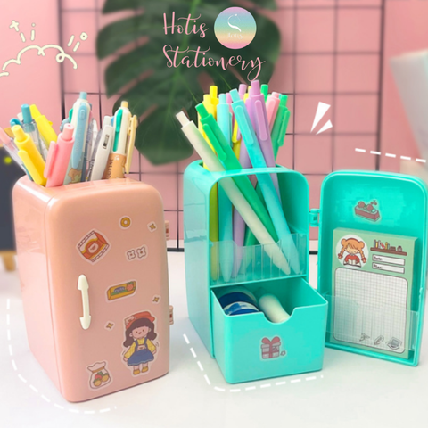 Ống đựng bút tủ lạnh trang trí bàn học thiết kế mới lạ độc đáo hotis-stationery