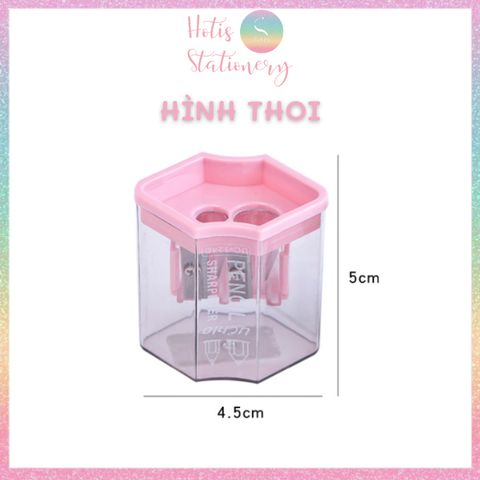 [HOTIS] Chuốt chì hình khối, đồ gọt bút chì 2 lưỡi UCHIO Double Holes