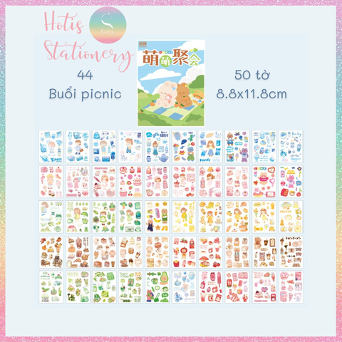 [HOTIS] 50 MẪU - Sticker dán sổ hoạt hình Colorful Dream - 50 tờ/ hộp