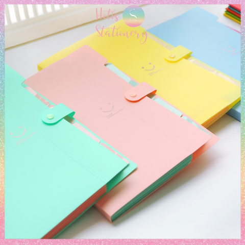 [HOTIS] 18 màu - File đựng tài liệu A4 - 5 ngăn phân trang - File lưu trữ tài liệu, giấy tờ, hồ sơ