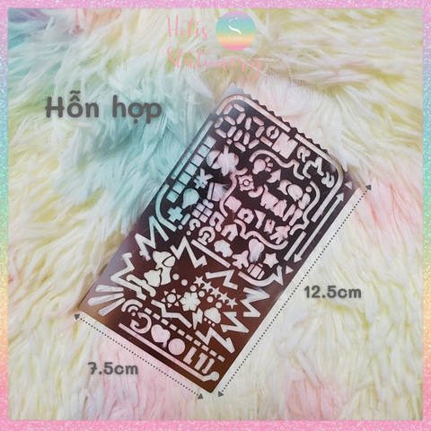 [HOTIS] Thước kim loại rỗng vẽ tranh họa tiết nghệ thuật siêu tiện lợi