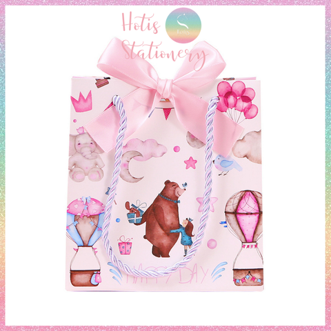 [HOTIS] Túi quà tặng Happy Day hoạt hình cute - Tặng kèm ruy băng thắc nơ