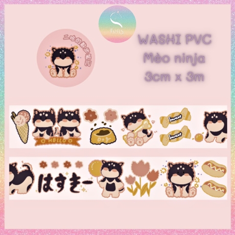[HOTIS] Washi cuộn PVC động vật dễ thương - Dài 3m