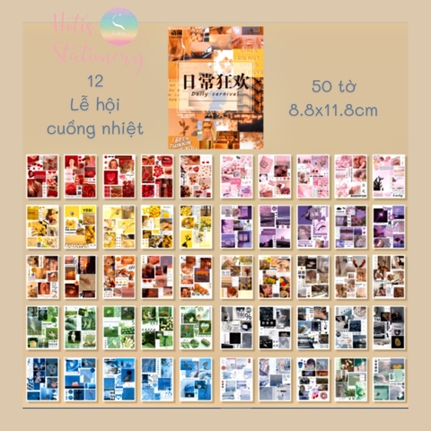 [HOTIS] 50 MẪU - Sticker dán sổ hoạt hình Colorful Dream - 50 tờ/ hộp