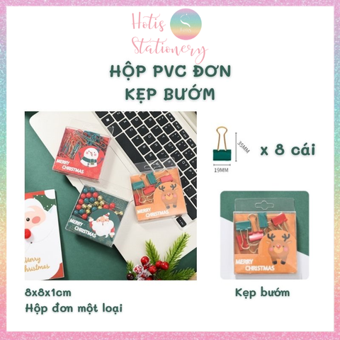 [HOTIS] Bộ Quà tặng VPP Giáng Sinh - Combo kẹp giấy, kẹp bướm, đinh ghim, nam châm, đồ bấm kim và kim bấm