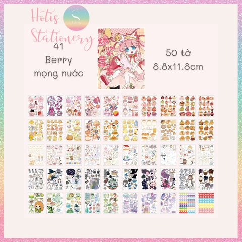 [HOTIS] 50 MẪU - Sticker dán sổ hoạt hình Colorful Dream - 50 tờ/ hộp