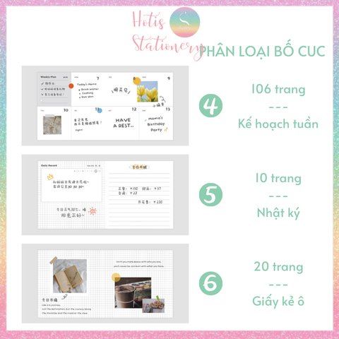 [HOTIS] Sổ kế hoạch PLANNER Note For FIREWORKS bìa cứng - Khổ vuông 16x16cm - 168 trang