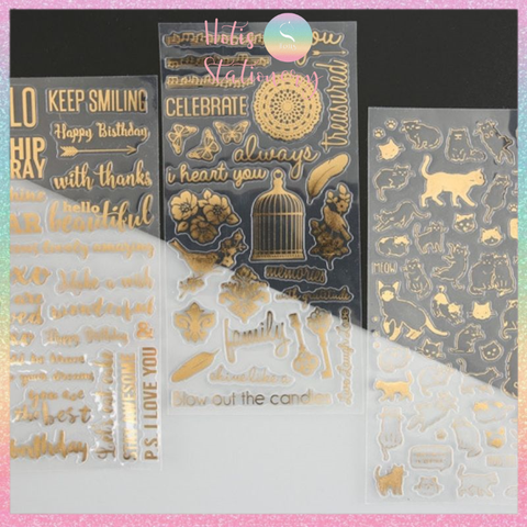 [HOTIS] Twinkle sticker vintage, nhãn dán ánh vàng lấp lánh, phong cách cổ điển