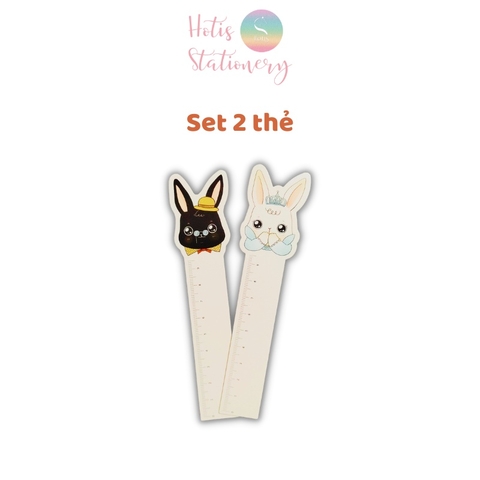 [HOTIS] Bookmark thước kẻ đánh dấu sách hình thỏ kawaii - Hộp 30 thẻ, có tách set lẻ