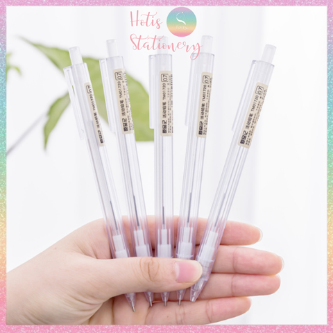 [HOTIS] Bút chì bấm kim vỏ nhựa trong suốt - Ngòi 0.5mm/ 0.7mm