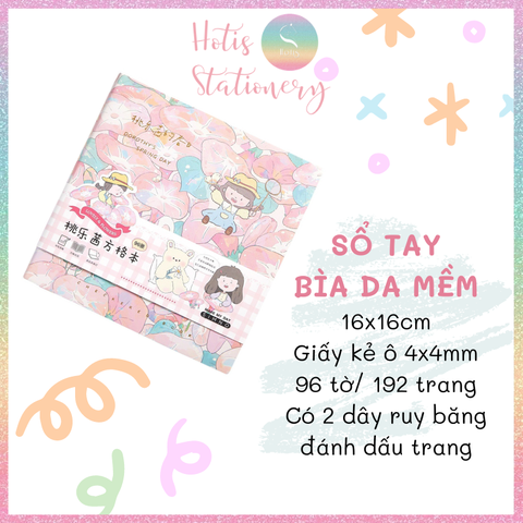[HOTIS] Sổ tay bìa da mềm Simno Dorothy size vuông 16x16cm - 192 trang