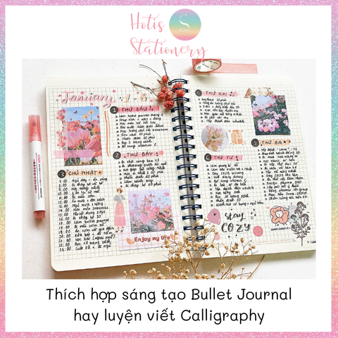 HOTIS Sổ lò xo kép Klong caro B5 200 trang, bìa cứng