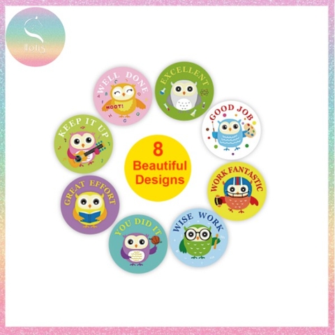 [HOTIS] Sticker Cuộn 500 Nhãn Dán Khen Thưởng Học Sinh - Tạo Động Lực, Kích Thích Học Tập, Phù Hợp Giáo Viên & Phụ Huynh