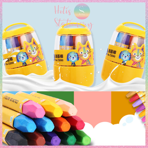 [HOTIS] Bút sáp dầu Deli cho học sinh - Hộp 12/ 18/ 24/ 36 màu