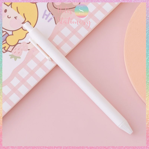 [HOTIS] Bút bi bấm mực đen vỏ màu macaron dễ thương - Ngòi 0.5mm