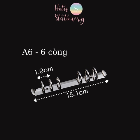 Còng rời bằng kim loại làm sổ A6/ A5/ B5/ A4 Hotis Stationery