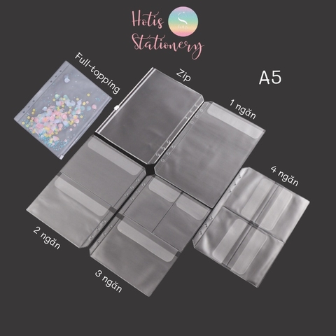 [HOTIS] Sheet PVC đựng card, sticker cho binder A7/ A6/ A5/ B5/ A4
