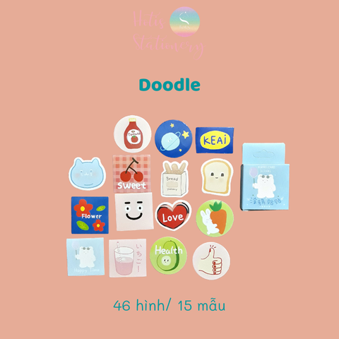 [MIX MẪU] Sticker MO Card bullet journal - Hộp 46 miếng dán