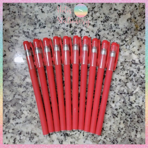 [HOTIS] Combo 10 bút gel vỏ màu lì viết êm không lem - Ngòi 0.38mm/ 0.5mm - Mực Xanh/ Đen/ Đỏ