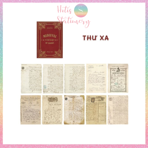 [HOTIS] Giấy nền phong cách trung cổ Medieval Vintage of Books - Tệp 10 tờ - Kích thước 13x18.4cm