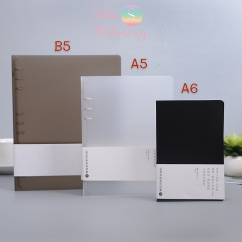 [HOTIS] Color Binder - Bìa còng nâu/ đen/ trắng - A6/ A5/ B5/ A4 (Không kèm giấy)