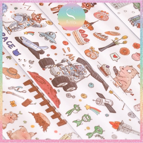 [HOTIS] Sticker hoạt hình sinh hoạt cuộc sống hàng ngày Simple Life