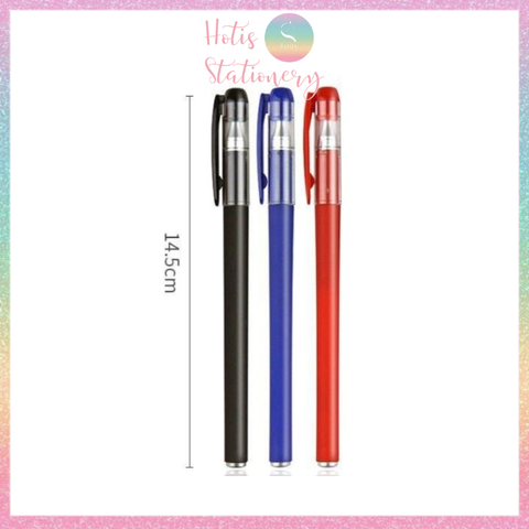 [HOTIS] Combo 10 bút gel vỏ màu lì viết êm không lem - Ngòi 0.38mm/ 0.5mm - Mực Xanh/ Đen/ Đỏ