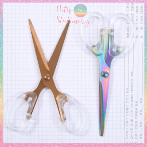 [HOTIS] Kéo cắt giấy trong suốt thiết kế xinh xắn, màu sắc sang chảnh