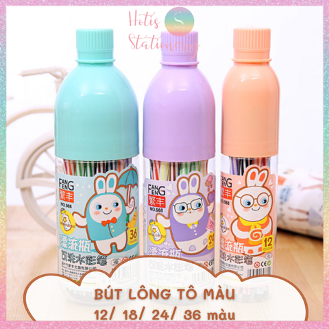 [HOTIS] Bút lông tô màu vẽ tranh gốc dầu FANGFENG- Bộ 12/18/24/36 màu