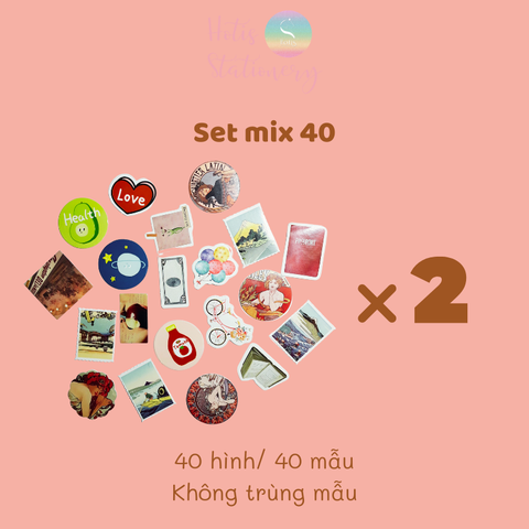 [MIX MẪU] Sticker MO Card bullet journal - Hộp 46 miếng dán