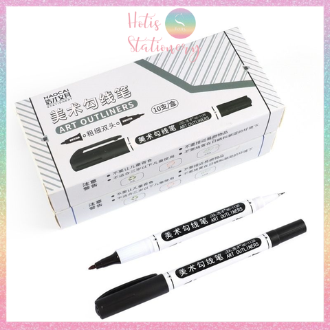 [HOTIS] Bút lông dầu 2 đầu HAOCAI Art Outliners không lem, chống nước