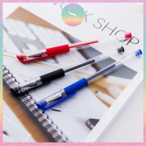 [HOTIS] Bút gel basic đầu bi 0.5mm/ 0.38mm - Xanh/ Đỏ/ Đen