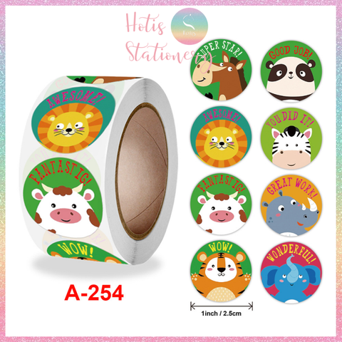 [HOTIS] Sticker Cuộn 500 Nhãn Dán Khen Thưởng Học Sinh - Tạo Động Lực, Kích Thích Học Tập, Phù Hợp Giáo Viên & Phụ Huynh