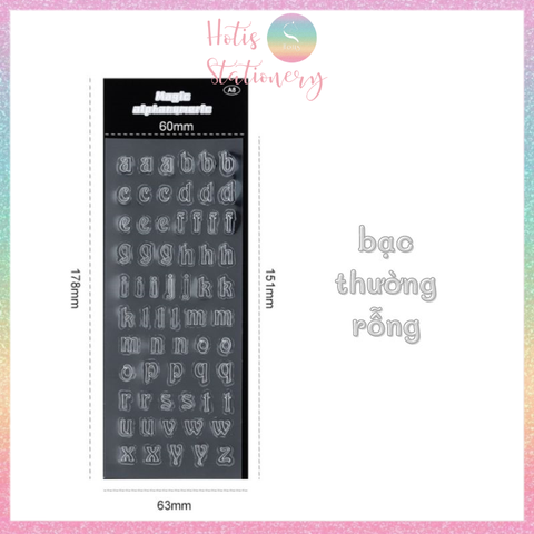 [HOTIS] Sticker chữ in hoa/ thường màu vàng bạc ánh kim trang trí sổ bullet journal