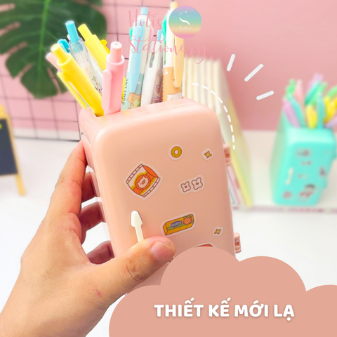 Ống đựng bút tủ lạnh trang trí bàn học thiết kế mới lạ độc đáo hotis-stationery