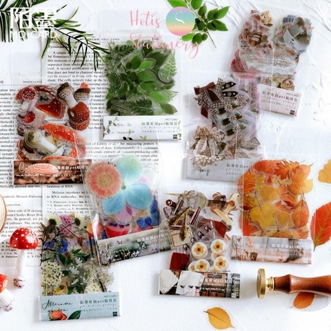 [HOTIS] Set 40 sticker thực vật hoa lá trang trí sổ tay/ nhật ký/ sketchbook