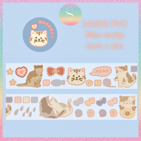 [HOTIS] Washi cuộn PVC động vật dễ thương - Dài 3m