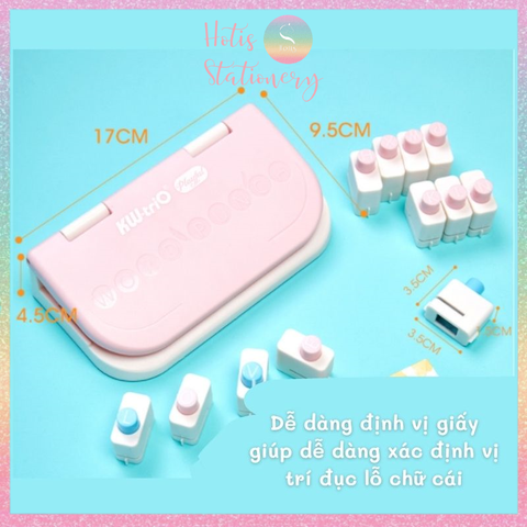 [HOTIS] Dụng cụ dập chữ rỗng KW-triO Word Punch - Gồm 1 máy dập & 26 chữ cái in hoa - dập chữ thủ công DIY làm thiệp, trang trí hộp quà