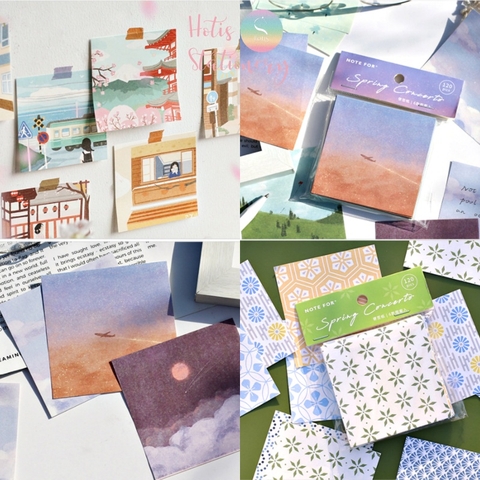 [MIX MẪU] Giấy note, giấy nền, giấy ghi chú Note for Spring Concerto (8x8cm) - 120 tờ