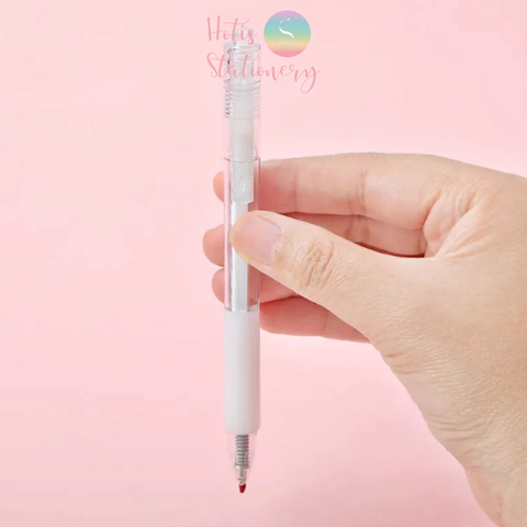 Bút bi đen vỏ trắng trong suốt - Đầu bi 0.5mm