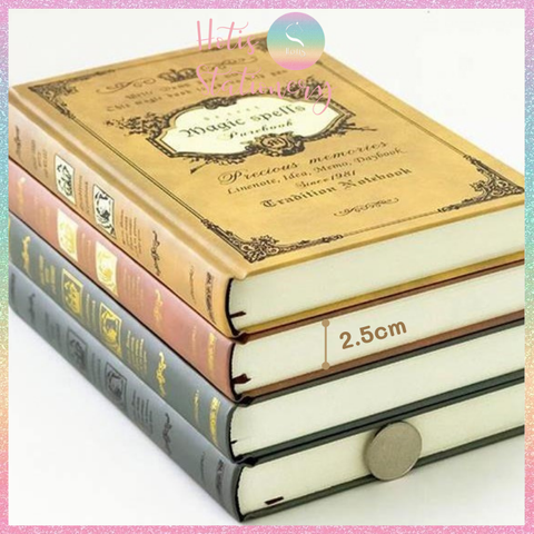 [HOTIS] Sổ tay ma thuật phong cách Châu Âu cổ điển bìa cứng - A5 21.3x14.5cm